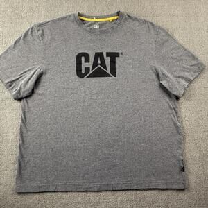 CAT Shirt Adult Extra Large Gray Short Sleeve Workwear casual Mens